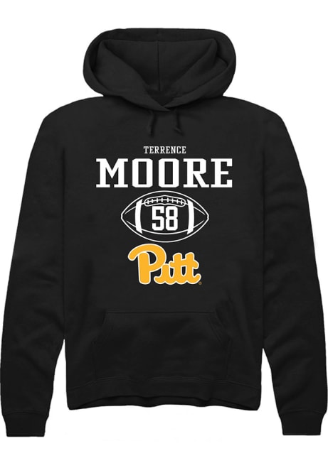 Terrence Moore Rally Mens Black Pitt Panthers NIL Sport Icon Hooded Sweatshirt