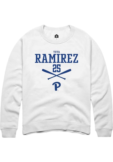 Tuta Ramirez Rally Mens White Pitt Panthers NIL Sport Icon Crew Sweatshirt