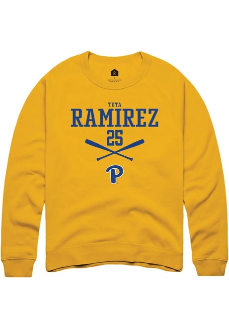 Tuta Ramirez Rally Mens Gold Pitt Panthers NIL Sport Icon Crew Sweatshirt