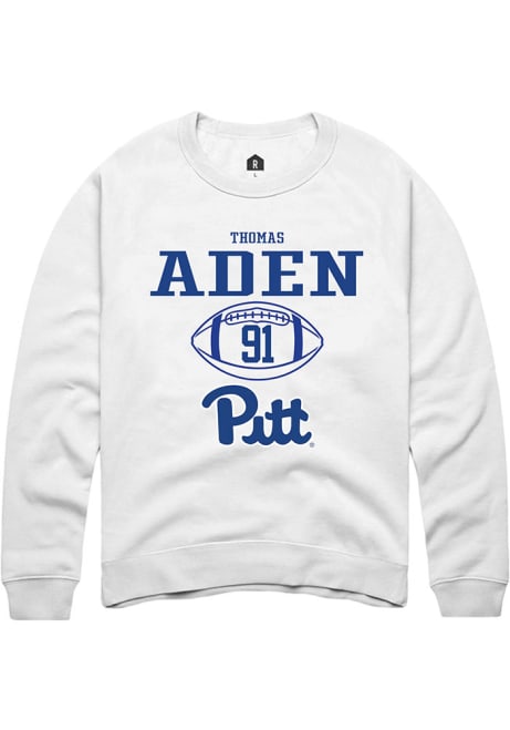 Thomas Aden Rally Mens White Pitt Panthers NIL Sport Icon Crew Sweatshirt