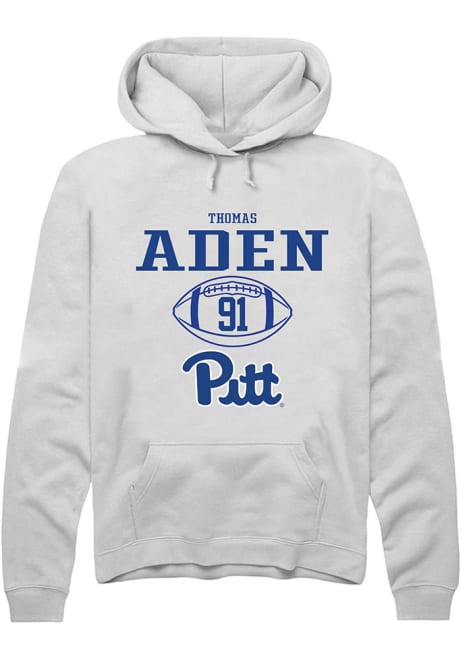 Thomas Aden Rally Mens White Pitt Panthers NIL Sport Icon Hooded Sweatshirt