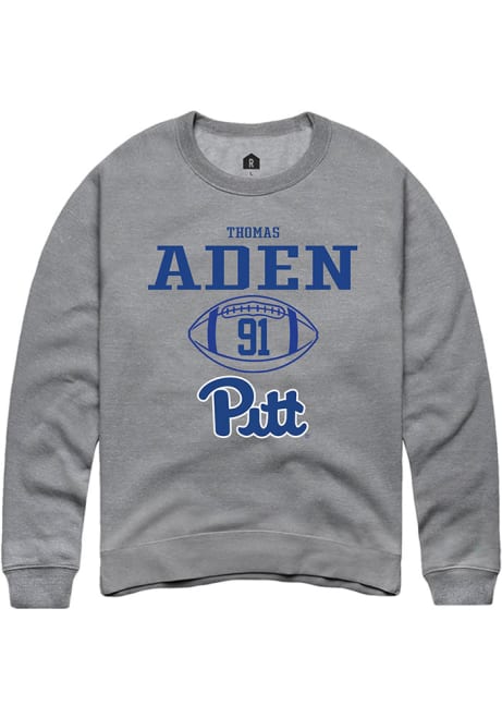 Thomas Aden Rally Mens Graphite Pitt Panthers NIL Sport Icon Crew Sweatshirt