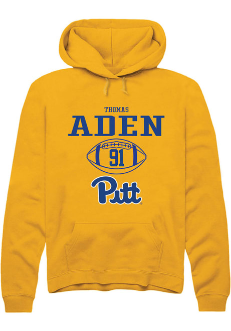 Thomas Aden Rally Mens Gold Pitt Panthers NIL Sport Icon Hooded Sweatshirt