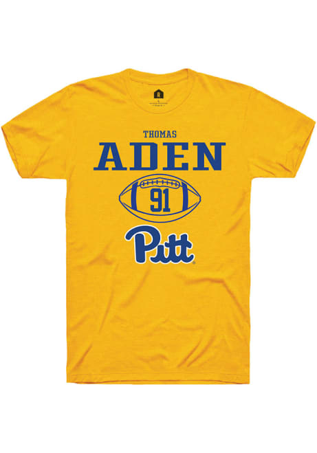 Thomas Aden Gold Pitt Panthers NIL Sport Icon Short Sleeve T Shirt