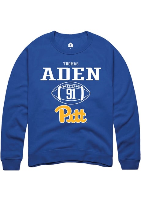 Thomas Aden Rally Mens Blue Pitt Panthers NIL Sport Icon Crew Sweatshirt