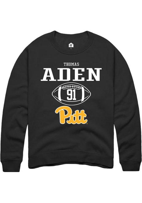 Thomas Aden Rally Mens Black Pitt Panthers NIL Sport Icon Crew Sweatshirt