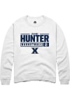 Main image for Jerome Hunter  Rally Xavier Musketeers Mens White NIL Stacked Box Long Sleeve Crew Sweatshirt