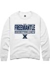 Main image for Zach Freemantle  Rally Xavier Musketeers Mens White NIL Stacked Box Long Sleeve Crew Sweatshirt