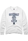 Main image for Brandon Osterholt  Rally Xavier Musketeers Mens White NIL Sport Icon Long Sleeve Crew Sweatshirt