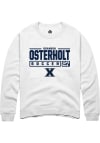 Main image for Brandon Osterholt  Rally Xavier Musketeers Mens White NIL Stacked Box Long Sleeve Crew Sweatshir..