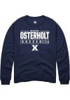 Main image for Brandon Osterholt  Rally Xavier Musketeers Mens Navy Blue NIL Stacked Box Long Sleeve Crew Sweat..