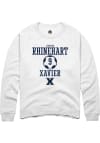 Main image for Taylor Rhinehart  Rally Xavier Musketeers Mens White NIL Sport Icon Long Sleeve Crew Sweatshirt