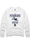 Main image for Caleb Petranchuk  Rally Xavier Musketeers Mens White NIL Sport Icon Long Sleeve Crew Sweatshirt