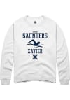 Main image for Ethan Saunders  Rally Xavier Musketeers Mens White NIL Sport Icon Long Sleeve Crew Sweatshirt