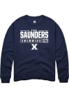 Main image for Ethan Saunders  Rally Xavier Musketeers Mens Navy Blue NIL Stacked Box Long Sleeve Crew Sweatshi..