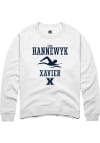 Main image for Gage Hannewyk  Rally Xavier Musketeers Mens White NIL Sport Icon Long Sleeve Crew Sweatshirt