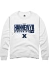 Main image for Gage Hannewyk  Rally Xavier Musketeers Mens White NIL Stacked Box Long Sleeve Crew Sweatshirt