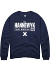 Main image for Gage Hannewyk  Rally Xavier Musketeers Mens Navy Blue NIL Stacked Box Long Sleeve Crew Sweatshir..