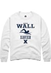 Main image for Nathan Wall  Rally Xavier Musketeers Mens White NIL Sport Icon Long Sleeve Crew Sweatshirt