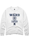 Main image for Bella Ward  Rally Xavier Musketeers Mens White NIL Sport Icon Long Sleeve Crew Sweatshirt