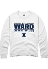 Main image for Bella Ward  Rally Xavier Musketeers Mens White NIL Stacked Box Long Sleeve Crew Sweatshirt