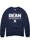 Main image for Aubrey Dean  Rally Xavier Musketeers Mens Navy Blue NIL Stacked Box Long Sleeve Crew Sweatshirt