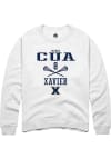 Main image for Gianna Cua  Rally Xavier Musketeers Mens White NIL Sport Icon Long Sleeve Crew Sweatshirt