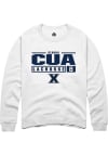 Main image for Gianna Cua  Rally Xavier Musketeers Mens White NIL Stacked Box Long Sleeve Crew Sweatshirt