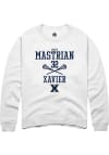 Main image for Mary Mastrian  Rally Xavier Musketeers Mens White NIL Sport Icon Long Sleeve Crew Sweatshirt