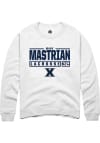 Main image for Mary Mastrian  Rally Xavier Musketeers Mens White NIL Stacked Box Long Sleeve Crew Sweatshirt