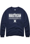 Main image for Mary Mastrian  Rally Xavier Musketeers Mens Navy Blue NIL Stacked Box Long Sleeve Crew Sweatshir..