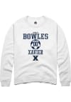 Main image for Ashley Bowles  Rally Xavier Musketeers Mens White NIL Sport Icon Long Sleeve Crew Sweatshirt