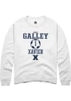 Main image for Maria Galley  Rally Xavier Musketeers Mens White NIL Sport Icon Long Sleeve Crew Sweatshirt