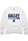 Main image for Maria Galley  Rally Xavier Musketeers Mens White NIL Stacked Box Long Sleeve Crew Sweatshirt