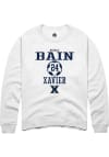 Main image for Natalie Bain  Rally Xavier Musketeers Mens White NIL Sport Icon Long Sleeve Crew Sweatshirt