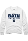 Main image for Natalie Bain  Rally Xavier Musketeers Mens White NIL Stacked Box Long Sleeve Crew Sweatshirt