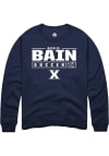 Main image for Natalie Bain  Rally Xavier Musketeers Mens Navy Blue NIL Stacked Box Long Sleeve Crew Sweatshirt