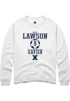 Main image for Olivia Lawson  Rally Xavier Musketeers Mens White NIL Sport Icon Long Sleeve Crew Sweatshirt