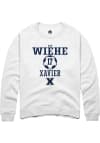 Main image for Sam Wiehe  Rally Xavier Musketeers Mens White NIL Sport Icon Long Sleeve Crew Sweatshirt