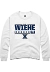 Main image for Sam Wiehe  Rally Xavier Musketeers Mens White NIL Stacked Box Long Sleeve Crew Sweatshirt