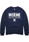 Main image for Sam Wiehe  Rally Xavier Musketeers Mens Navy Blue NIL Stacked Box Long Sleeve Crew Sweatshirt