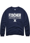 Main image for Kali Fischer  Rally Xavier Musketeers Mens Navy Blue NIL Stacked Box Long Sleeve Crew Sweatshirt