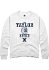 Main image for Anna Taylor  Rally Xavier Musketeers Mens White NIL Sport Icon Long Sleeve Crew Sweatshirt