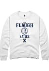 Main image for Logan Flaugh  Rally Xavier Musketeers Mens White NIL Sport Icon Long Sleeve Crew Sweatshirt