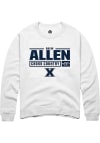 Main image for Drew Allen  Rally Xavier Musketeers Mens White NIL Stacked Box Long Sleeve Crew Sweatshirt