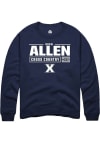 Main image for Drew Allen  Rally Xavier Musketeers Mens Navy Blue NIL Stacked Box Long Sleeve Crew Sweatshirt