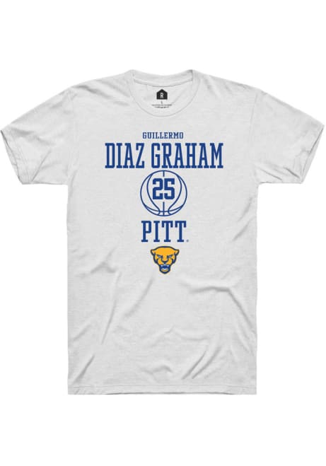 Guillermo Diaz Graham White Pitt Panthers NIL Sport Icon Short Sleeve T Shirt