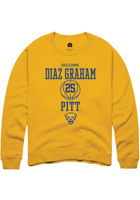 Guillermo Diaz Graham Rally Mens Gold Pitt Panthers NIL Sport Icon Crew Sweatshirt