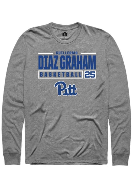 Guillermo Diaz Graham Rally Mens Graphite Pitt Panthers NIL Stacked Box Tee