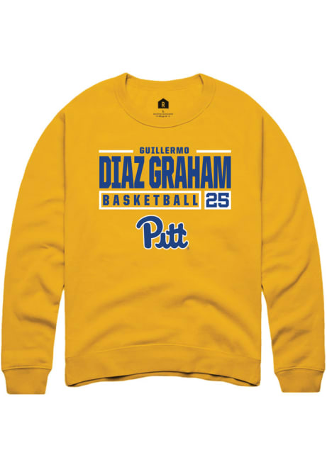 Guillermo Diaz Graham Rally Mens Gold Pitt Panthers NIL Stacked Box Crew Sweatshirt